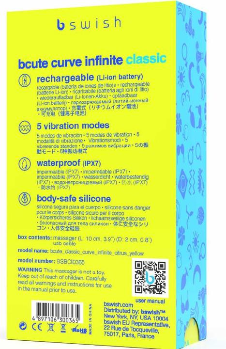 Productafbeelding Bswish B Swish - Bcute Curve Infinite Classic Vibrador Hersluitbare Silicona Amarillo