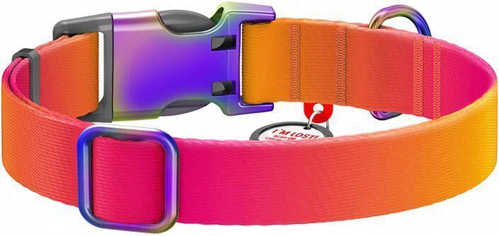 Collar Nylon with QR code for Waudog gradient dog, orange, size XL (XL, Hund, Allgemein)