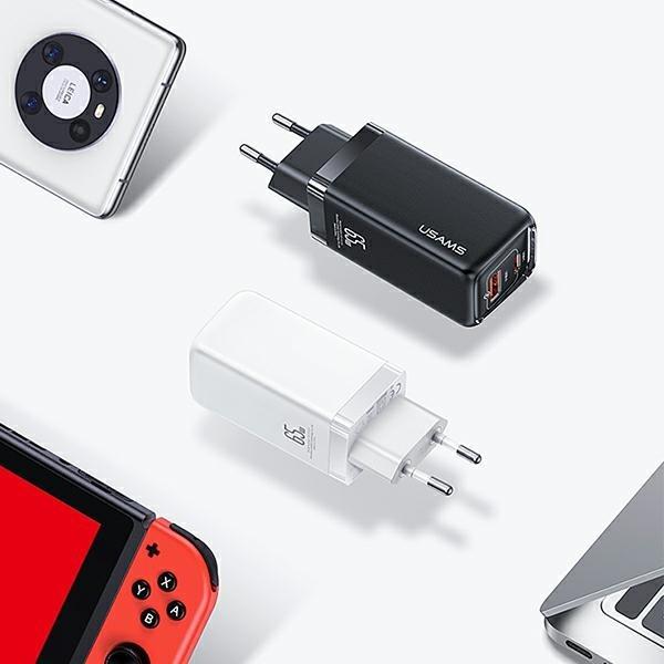 Image du produit Usams Ład. siec. 1xUSB-C+1xUSB T47 65W PD Fast Charging Super Si czarny/black CC153TC01 (US-CC153) (65 W)