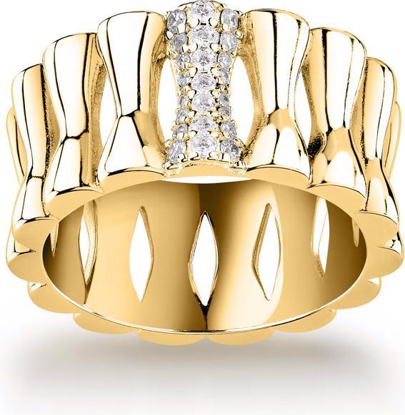 Produktbild Morellato Essenza SAWA19 Recycled Silver Modern Gold Plated Ring - Circuit: 52 mm (52, 925 Silber)