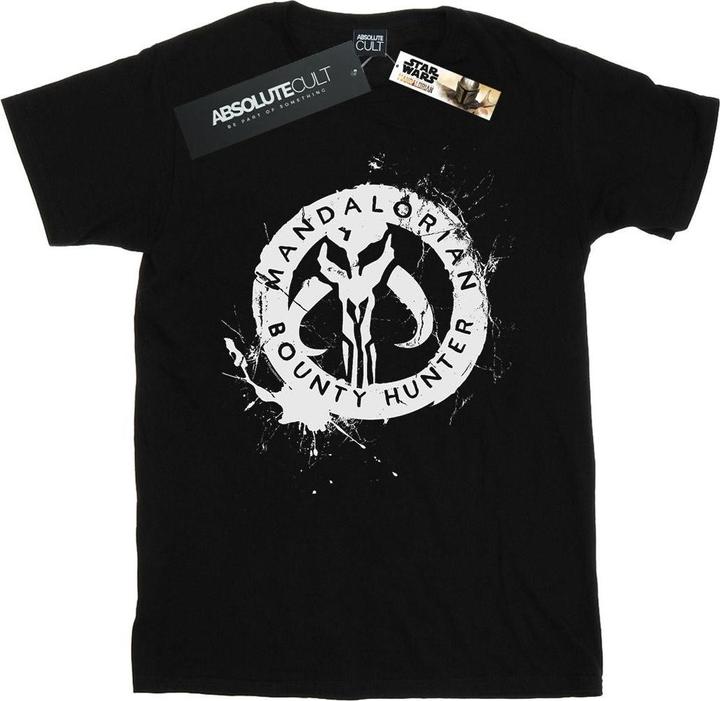 Star Wars The Mandalorian Bounty Hunter Splatter Skull TShirt Jungen