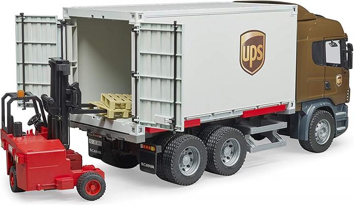 Actual product image Bruder Scania R-Series UPS Logistics Trucks
