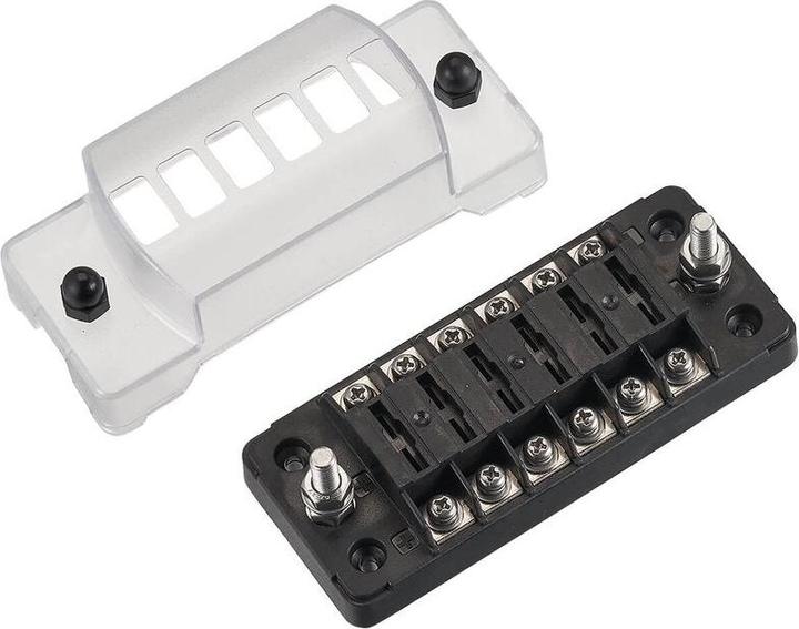Actual product image Ective Car flat fuse strip with negative connection for 6 fuses 20A/32V DC screw connection