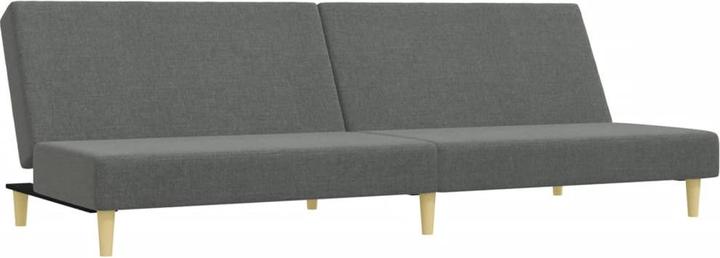 Produktbild VidaXL Schlafsofa 2 Sitzer mit Fusshocker Bettsofa Tagesbett Dunkelgrau Stoff (Bettsofa)