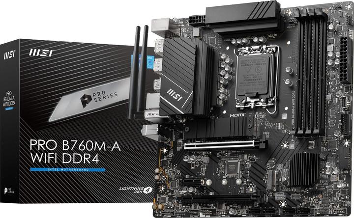 Image du produit MSI PRO B760M-A WIFI DDR4 (1700) (F) (LGA 1700, Intel B760, mATX)