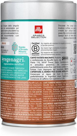 Nährwerte und Zutaten Illy Brazil Cerrado Mineiro (Mittlere Röstung, 250 g)