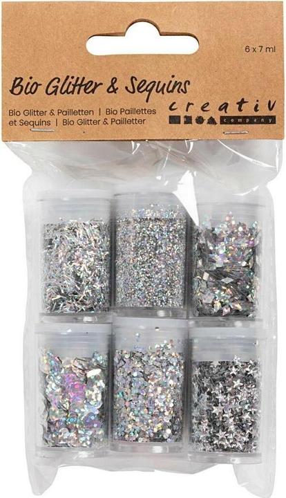 Produktbild Creativ Company Glitzerset Silber, 6 x 5 g