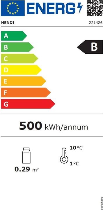 Energie-Label Hendi Fleischreifeschrank 98L (98 l)