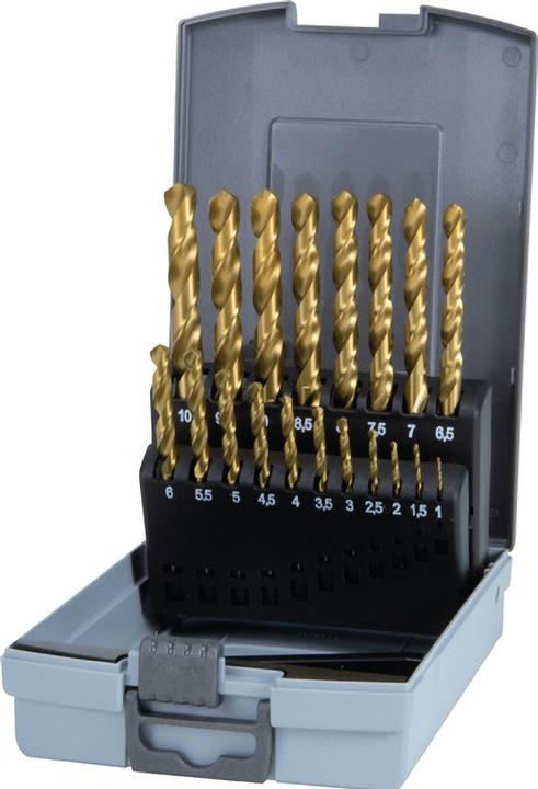 Immagine prodotto Ruko Set di punte elicoidali HSS G 25 pezzi 1 mm, 1,5 2 2,5 3 3,5 4 4,5 5,5 6 6,5 7 7,5 8 8,5 (1 mm - 13 mm x 0,5 mm)