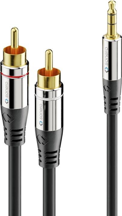 Image du produit Sonero Câble audio 3,5 mm jack - cinch 3 m (3 m, Jack 3,5 mm (AUX), RCA)