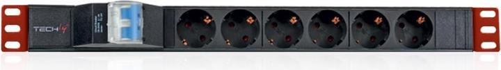 Immagine prodotto Techly I-CASE STRIP-61UD Unità di distribuzione dell'alimentazione (PDU) 6 prese AC 1U alluminio (6 x, CEE 7/3, 3 m)