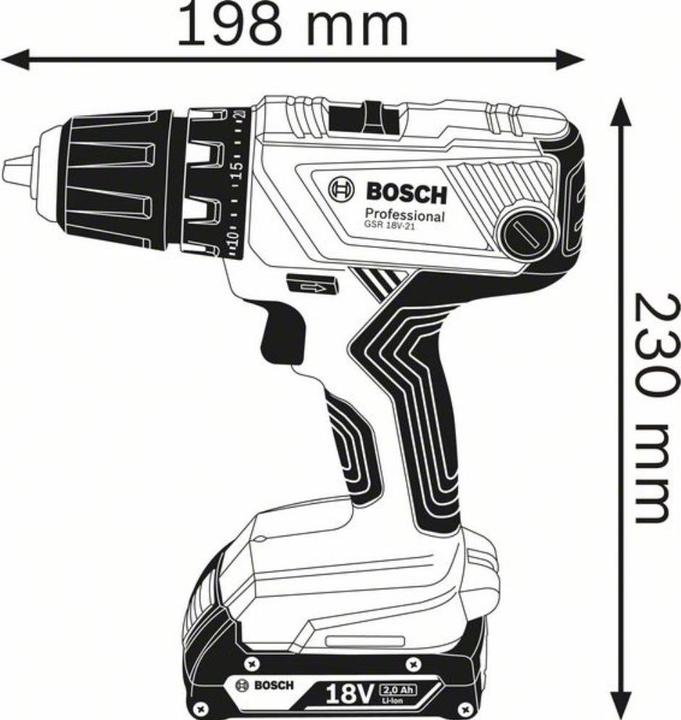 Productafbeelding Bosch Professional GSR 18V-21 (Oplaadbare batterij)