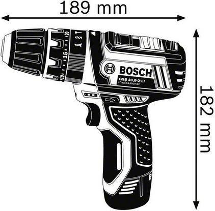 Actual product image Bosch Professional GSB 12-2-Li, 2 batteries incl. L-Boxx (Rechargeable battery operated)
