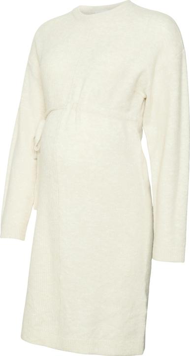 Mamalicious Normal geschnitten Rundhals Gerippte Ärmelbündchen Kurzes Kleid Strickkleid