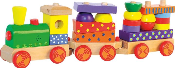Produktbild Woody Stapelzug mit Licht und Sound, bedruckte Bausteine