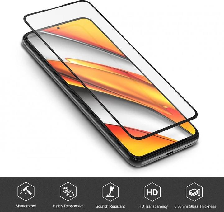 Produktbild Screenguard Xiaomi Poco F3 Full Screen Panzerglas Schutzfolie 2.5D 9H (1 Stück, Xiaomi Poco F3)