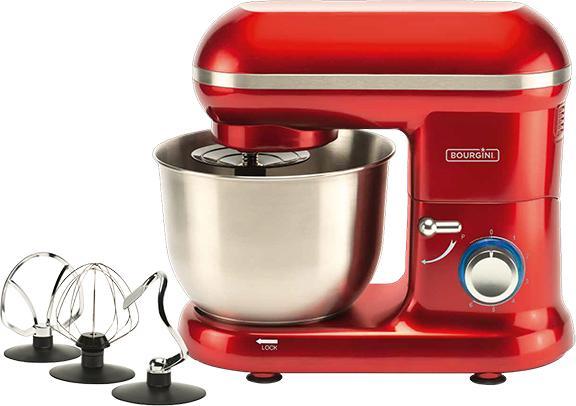 Bourgini Klassieke keukenchef - Keukenmachine - Rood (1250 W)