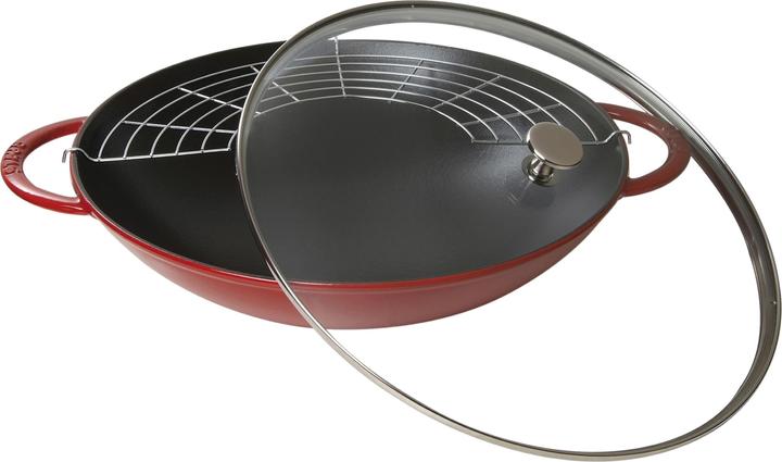 Produktbild Staub Wok mit Glasdeckel (37 cm, Wok Pfanne, Gusseisen)