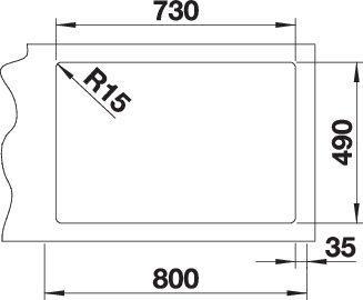 Image du produit Blanco Andano 700-IF/A (Éviers à poser, 50 cm, 74 cm)