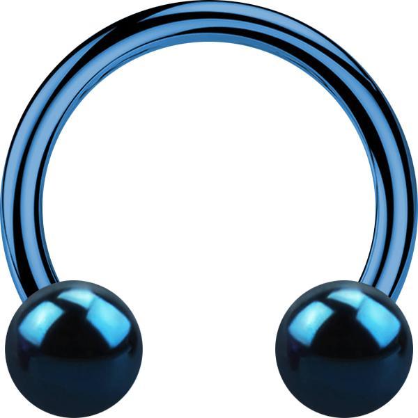 Star Piercing Micro Circular Barbell dunkelblau mit zwei Kugeln (ohne Messing, Chirurgenstahl 316L)
