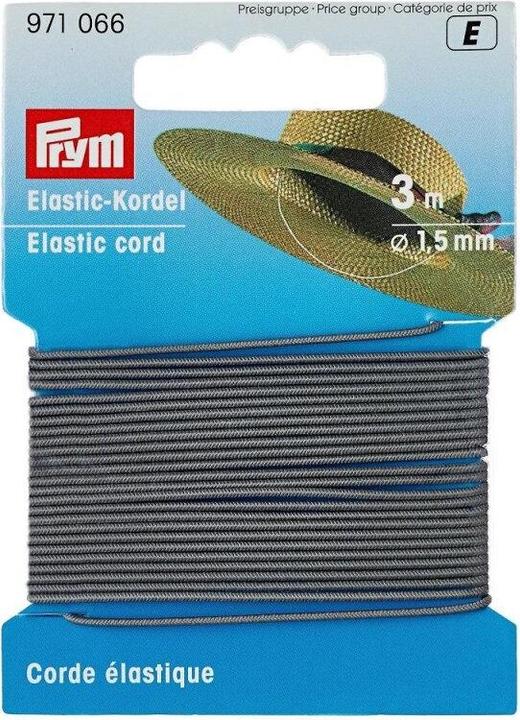 Image du produit Prym Cordon élastique, gris clair 1,5 mm, carte 3 m