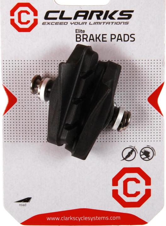 Image du produit Clarks Freins Road Plaquettes de frein bloc intégral W-angle réglable pour Shimano, gris (Shimano, Tektro, Avid, Caoutchouc)