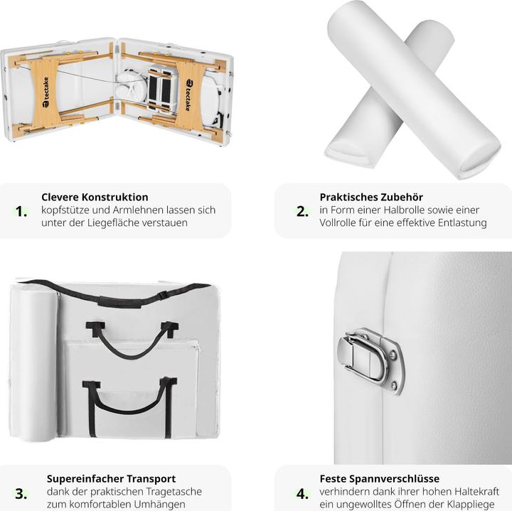 Actual product image tectake Ensemble de table de massage à 3 zones Somwang avec rembourrage de 7,5 cm d'épaisseur, rouleaux et c