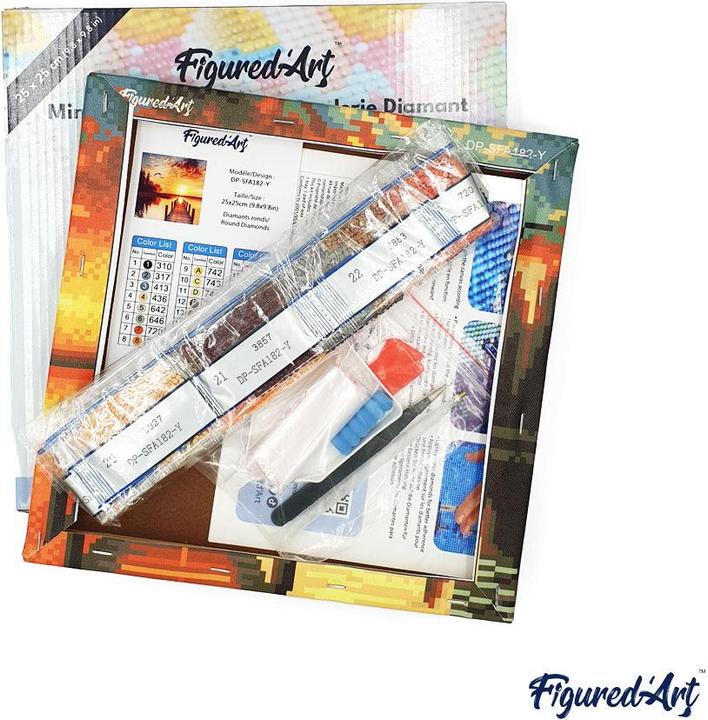 Image du produit Figured'Art Mini Broderie Diamant avec cadre - Père Noël Souriant