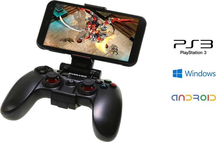 Actual product image Evolveo EasyPhone Fighter F1 Black Bluetooth/USB Gamepad Android, PC, Playstation 3 (Android, PC, PS3)