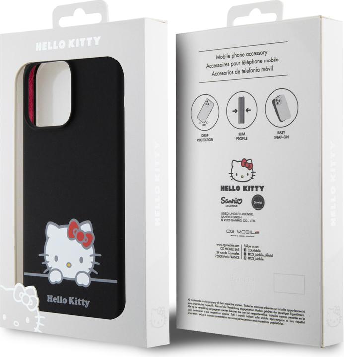 Immagine prodotto Hello Kitty Custodia in silicone liquido con logo Daydreaming per iPhone 15 Pro - Nero (Apple iPhone 15 Pro)