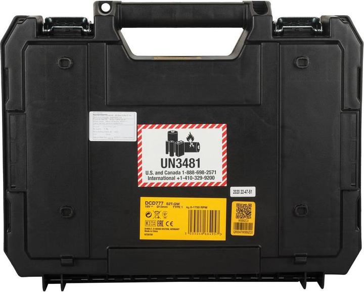 Actual product image DeWalt DCD777S2T (Rechargeable battery operated)