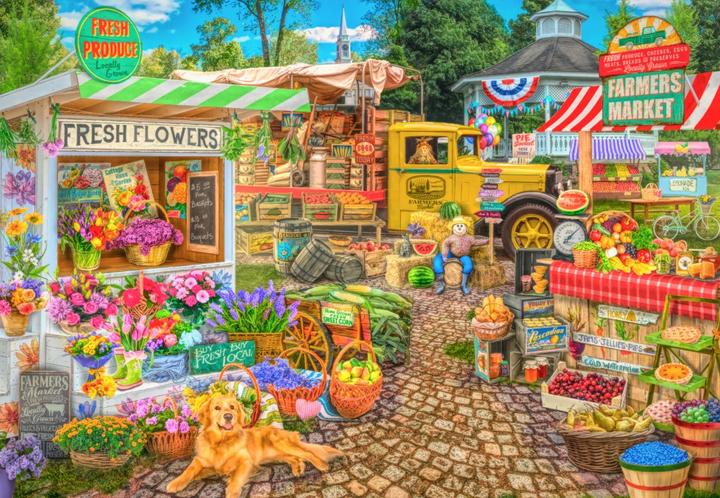 Actual product image Bluebird Puzzle 1000 pieces Farmers Market Spring Summer Season (1000 pieces)