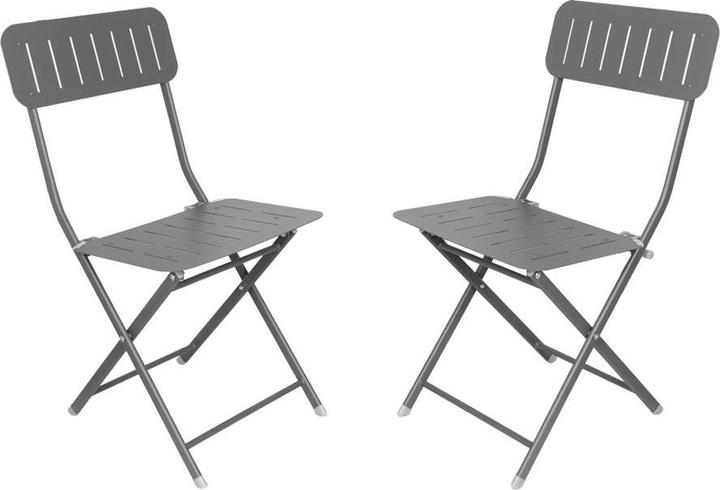 Produktbild Contini Gartentisch Rund mit 2 Stühlen Metall anthrazit (62 cm)