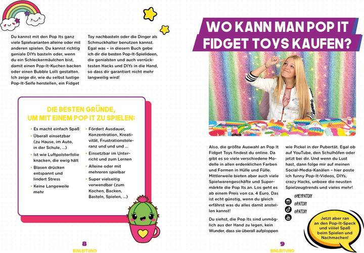 Immagine prodotto Pop it Fidget Toys – Games, Hacks & more vom YouTube-Kanal Hey PatDIY (Tedesco, Patti Lee, 2021)