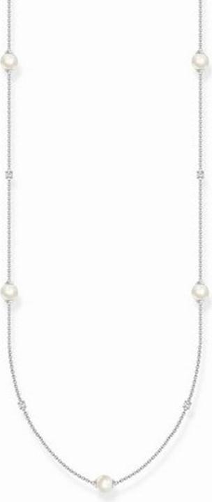 Produktbild Thomas Sabo Kette Perlen mit weissen Steinen silber (925 Sterlingsilber, 85 - 90 cm)