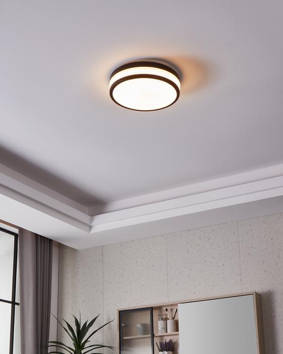 Image du produit EGLO 900846 LED PALERMO LED Applique/plafonnier 3x5,7W Ø300mm Noir Blanc Blanc Chaud IP44 (2100 lm)