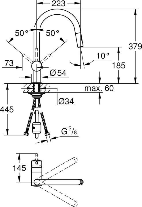 Actual product image Grohe Minta single lever sink faucet