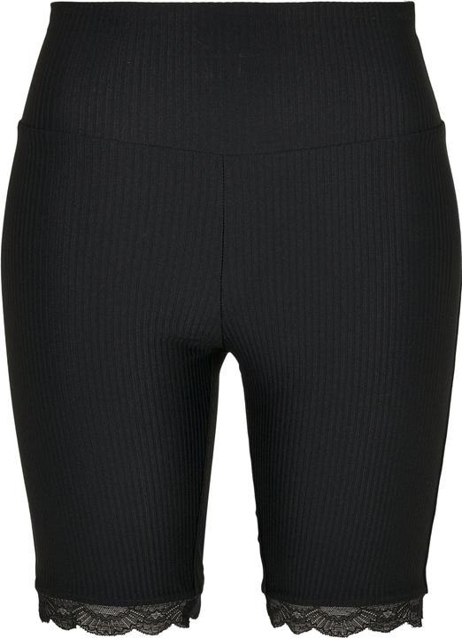 Urban Classics Ladies High Waist Rib Lace Hem Cycle Shorts