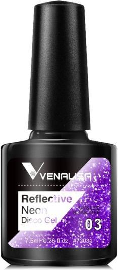 Image du produit Venalisa Vernis en gel Reflective Neon Disco Gel BD03 (Paillettes violettes, Vernis à ongles effet gel)