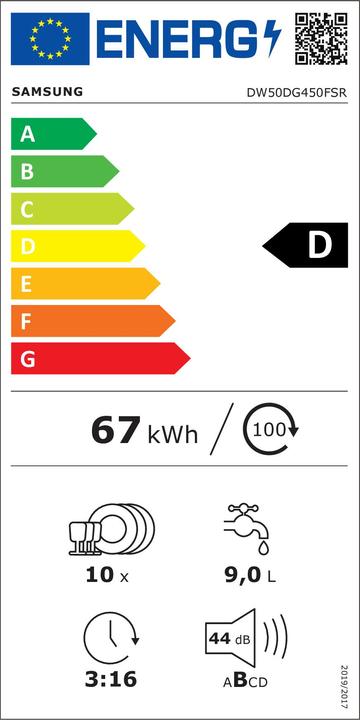 Energy Label Samsung DW50DG450FSR