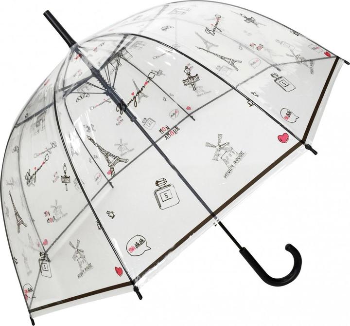 MGA SMATI Transparenter Automatik-Stockschirm - Regenschirm Damen Bonjour Paris