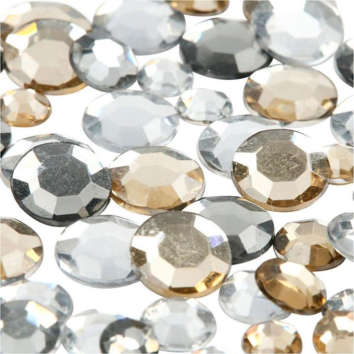 Produktbild Creativ Company Strasssteine gold weiss in verschiedenen Grössen