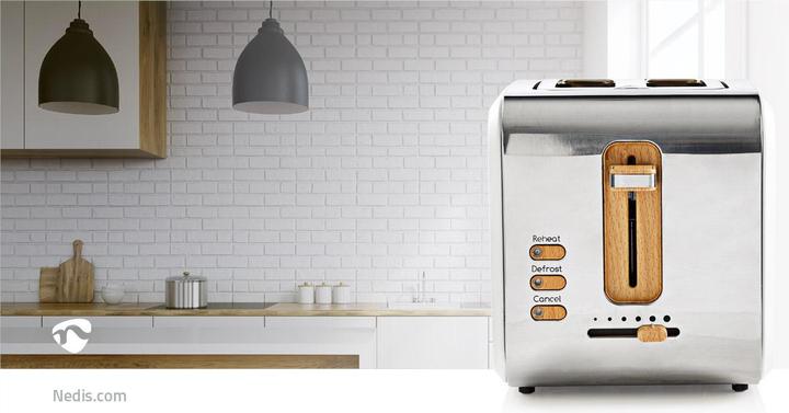 Actual product image Nedis Toaster - Soft touch - 6 different settings - Defrost and reheat function - Crumb tray