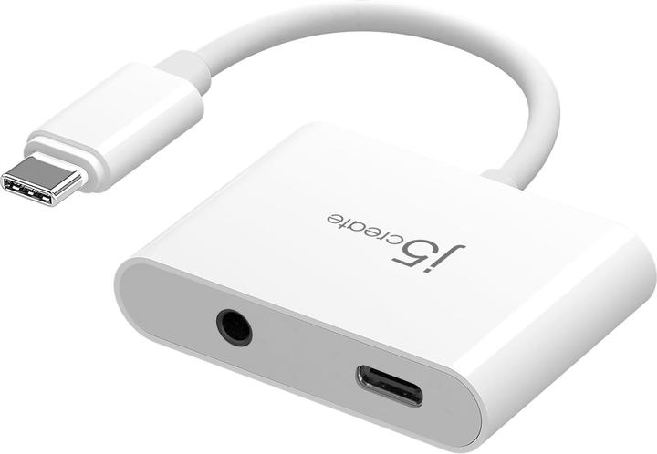 Actual product image j5Create JCA122 USB-C® to 3.5mm Audio Adapter with Power Delivery, Black, 24 bit, USB (USB)
