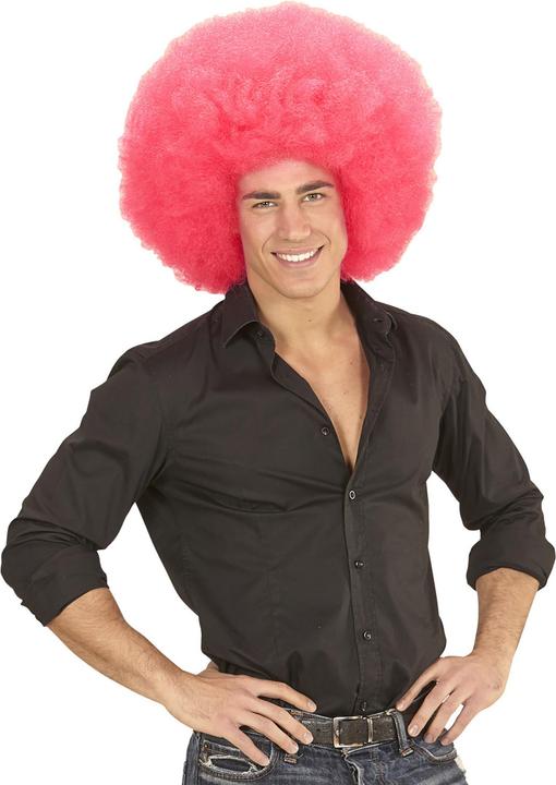 Actual product image Widmann Fuzzy wig pink - costume wig for carnival