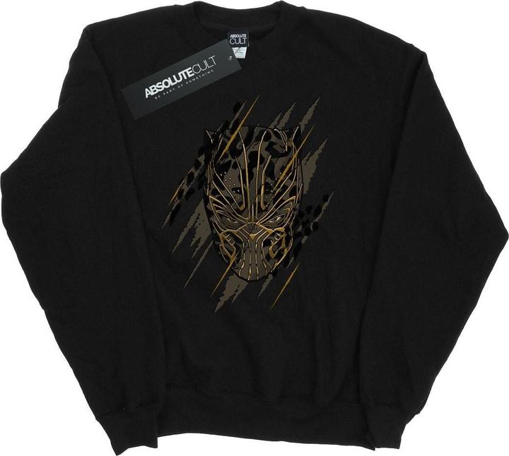 Schwarzer Panther Gold Kopf Baumwolle Sweatshirt