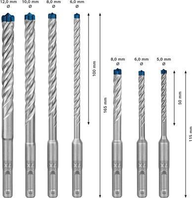 Actual product image Bosch Professional Zubehör Expert SDS plus-7X hammer drill bit set, 6/8/10 mm, 3 pcs. (10.0 mm, 6.0 mm, Ø 8.0 mm)