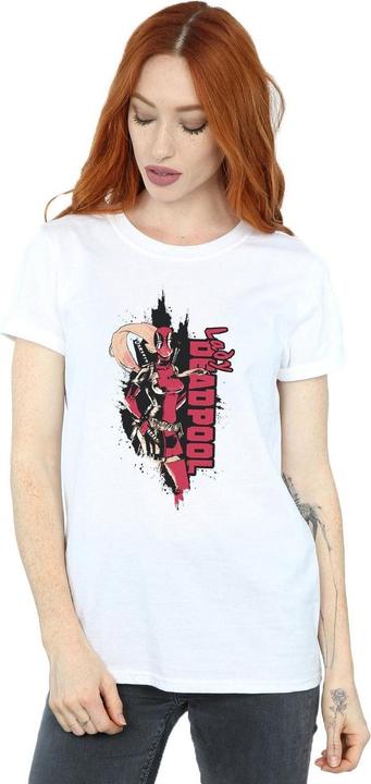 Actual product image Womens/Ladies Deadpool Lady Deadpool Cotton Boyfriend T-Shirt (L)