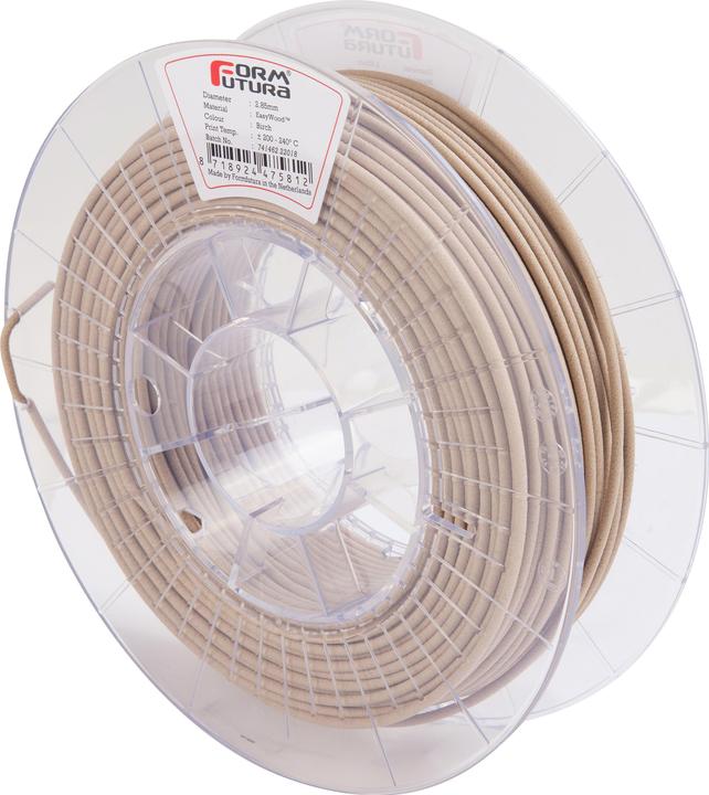 Actual product image Formfutura EasyWood - Birch (2.85mm, 500 gram). Printing material: Polylactic acid (PLA), W (PLA, Wood, 2.85 mm, 500 g, Brown)