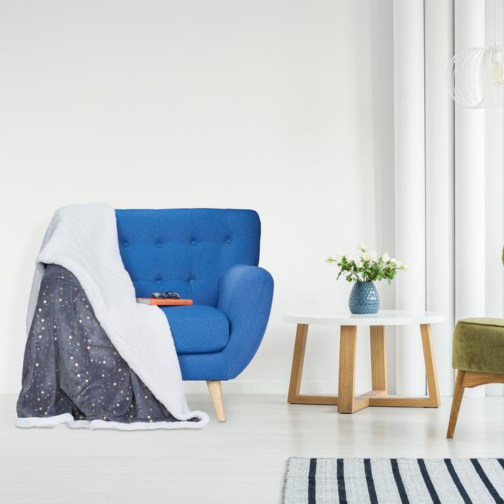 Immagine prodotto Relaxdays Coperta da Divano, Motivi Dorati (150 x 200 cm)